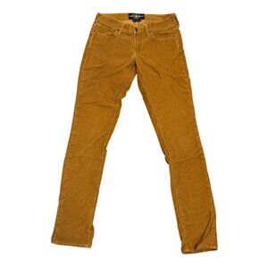 Lucky Brand Corduroy Skinny Pants Womens Size 4 Mustard Yellow Cotton Blend Casu